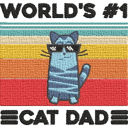 Worlds-No-1-Cat-Dad - Father Embroidery Design - FineryEmbroidery
