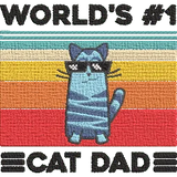 Worlds-No-1-Cat-Dad - Father Embroidery Design - FineryEmbroidery