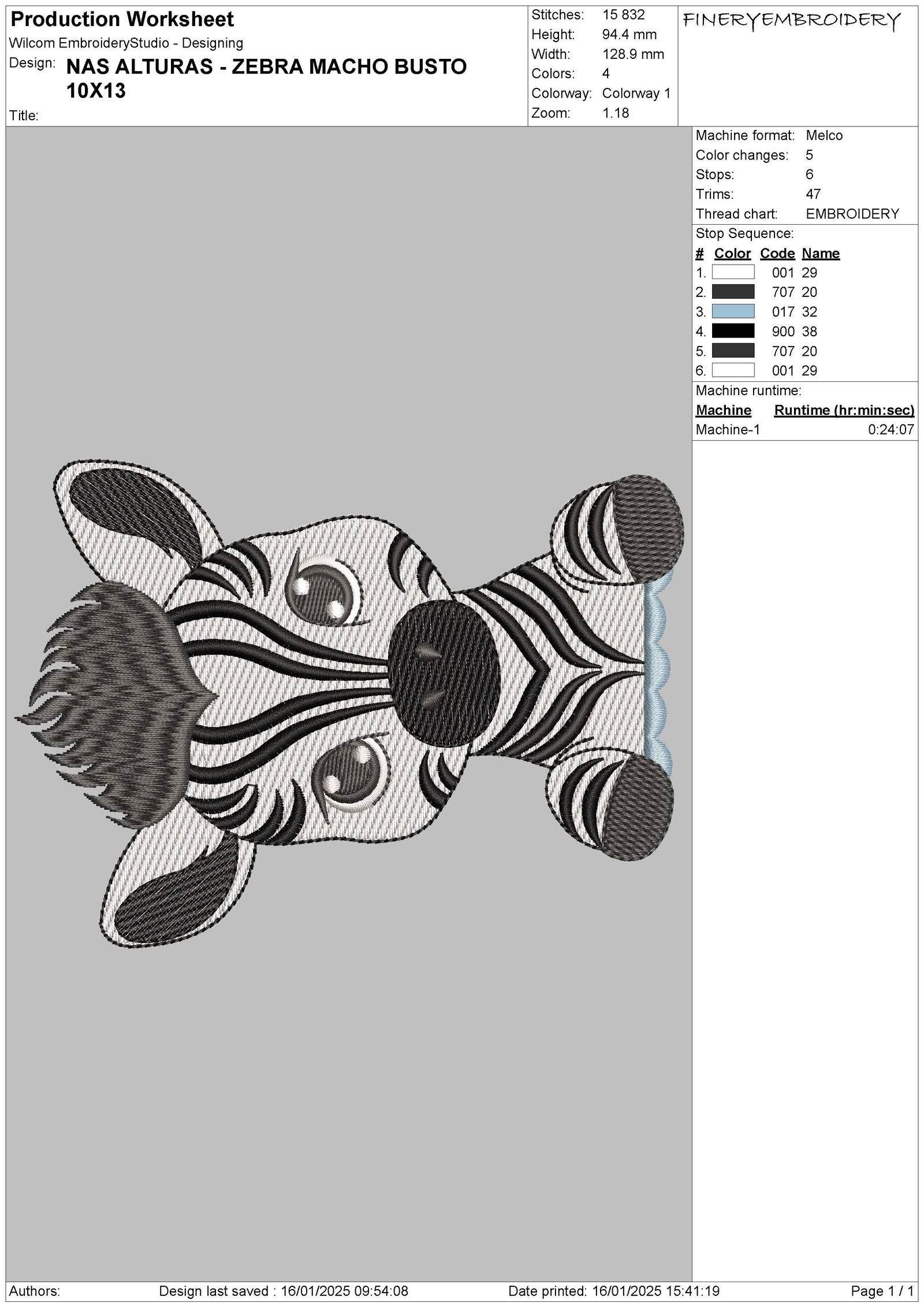 Zebra Duo Embroidery Design Pack – Male and Female Busts in Multiple Sizes - FineryEmbroidery