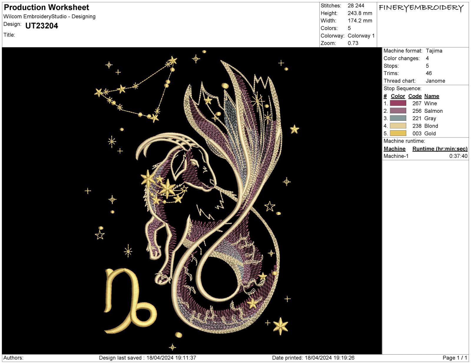 Zodiac-Inspired Embroidery Designs: Exclusive Pack of 12 - FineryEmbroidery