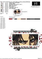 Levi Ackerman Embroidery Design – Intense Gaze and Blades