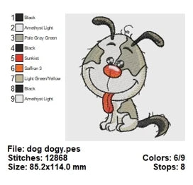 Funny Puppy Embroidery Design