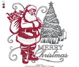 Classic Santa and Christmas Tree Embroidery Design