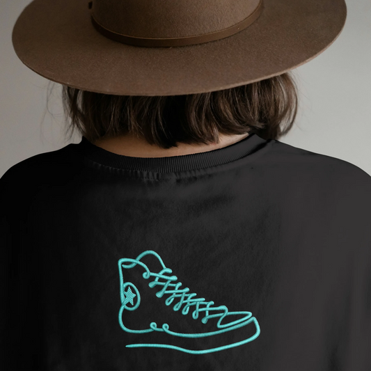 Minimalist High Top Sneaker Outline Embroidery Design embroidery file preview 2