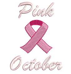 Pink October Embroidery Design Pack – 3 Breast Cancer Awareness Designs - Multiple Languages